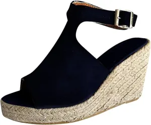 Ladmiple Summer Sandals for Women 2023 Platform Slip On Shoes Wedge Sandals Open Toe Comfy Dressy High Heel Wedge Sandal