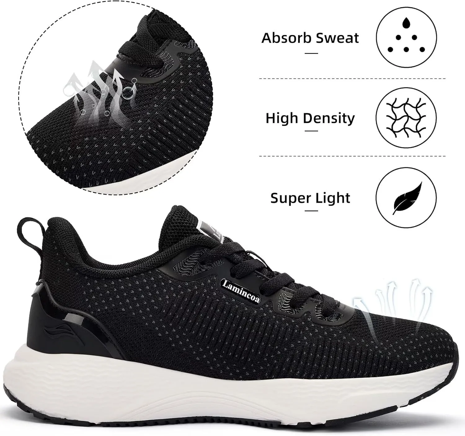 Lamincoa Womens Walking Shoes Lightweight Running Sneakers for Women Memory Foam Soft Women’s Tennis Shoes Breathable Mesh Shoes for Gym Workout Sports