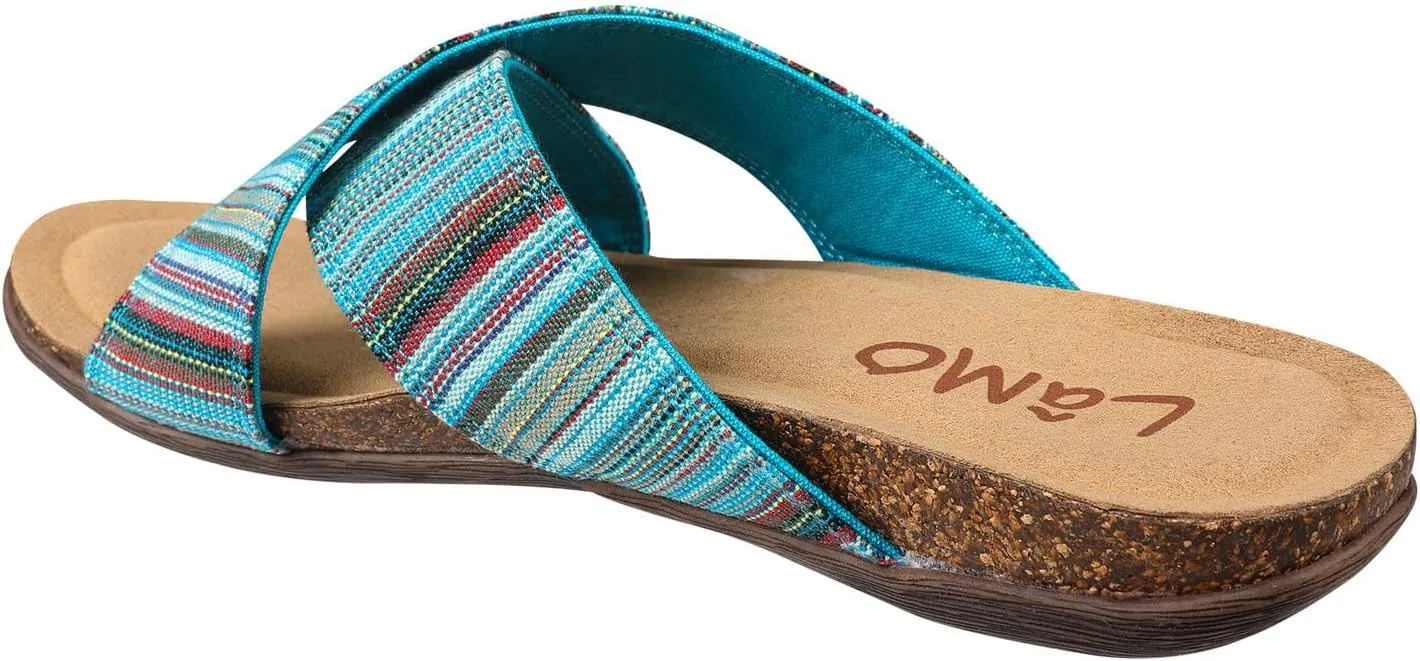 Lamo Women's Leyla Sandals – Cross Strap Shock absorbing rubber and cork outsole for Superior Comfort, Stylish Southwestern Inspired and Convenient Women's Sandals