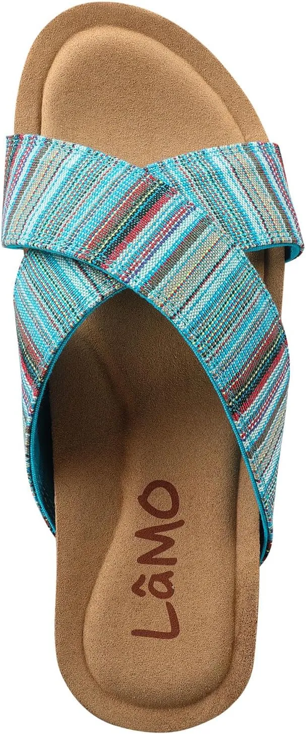 Lamo Women's Leyla Sandals – Cross Strap Shock absorbing rubber and cork outsole for Superior Comfort, Stylish Southwestern Inspired and Convenient Women's Sandals
