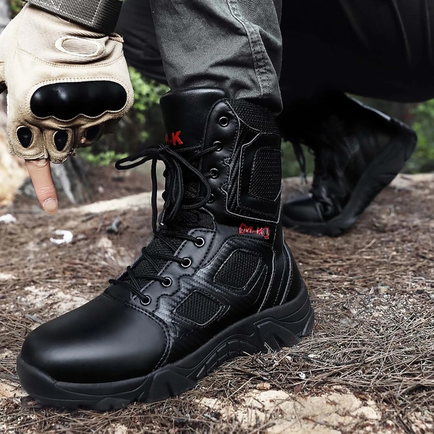 Large size field training, battlefield training, military boots, combat boots, snow boots, men's shoesSteel toe shoes