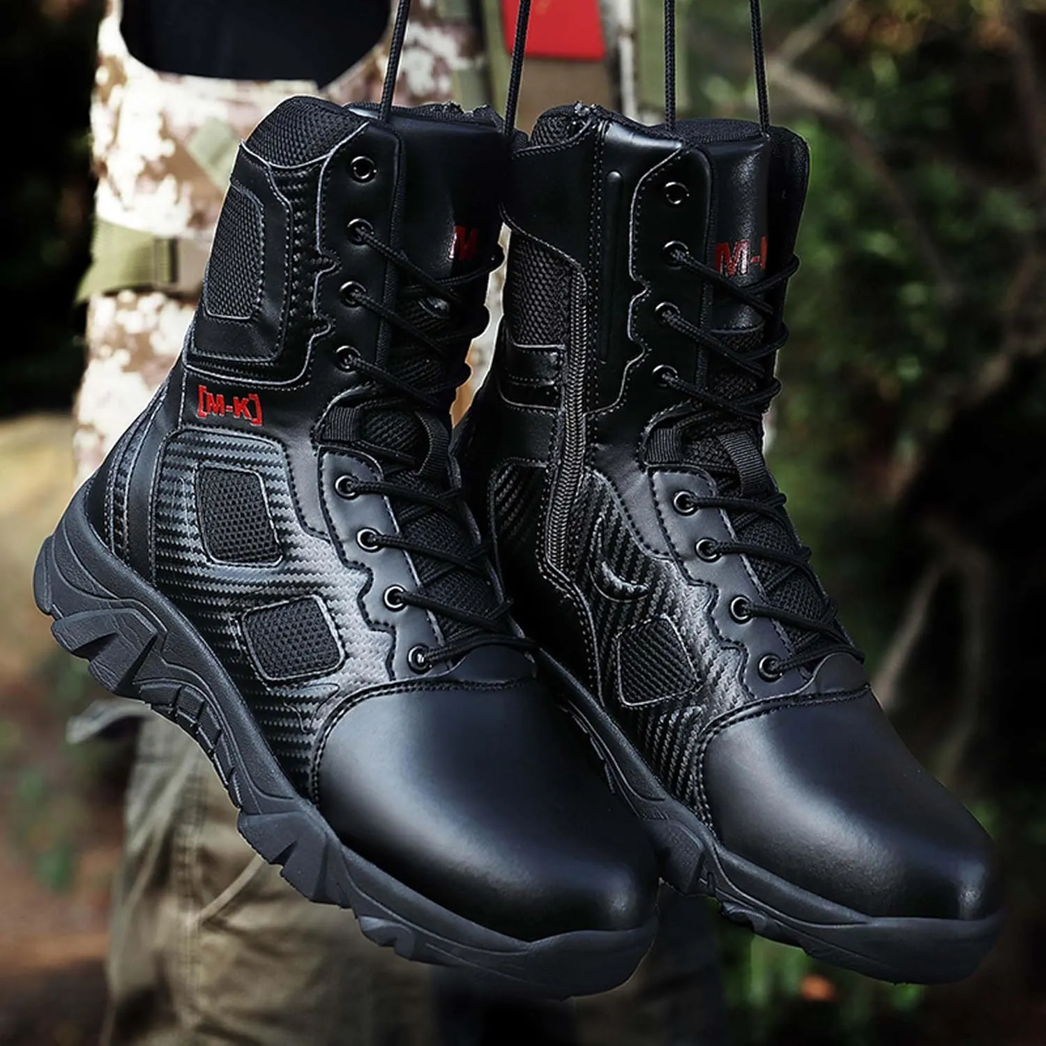 Large size field training, battlefield training, military boots, combat boots, snow boots, men's shoesSteel toe shoes