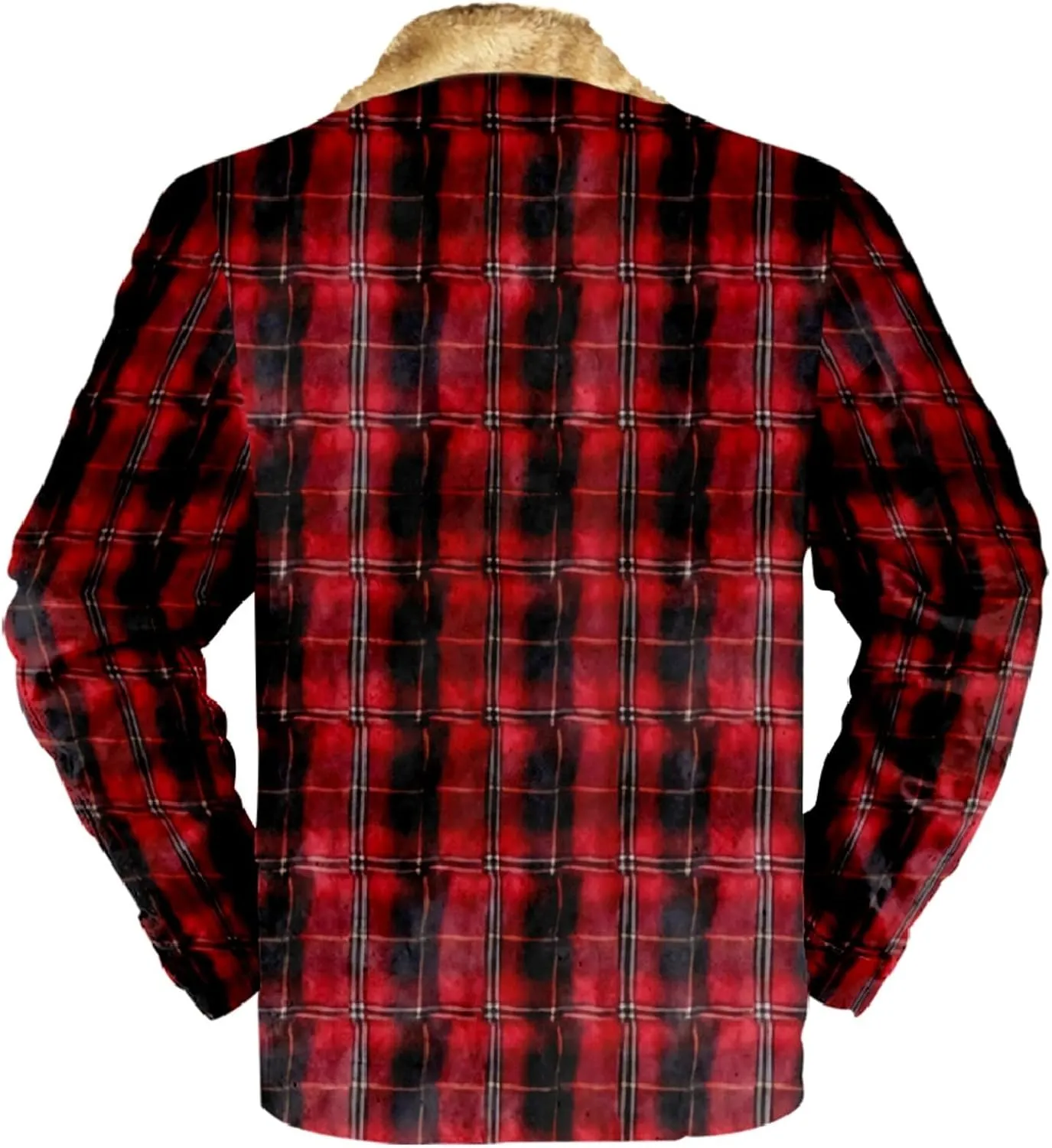 LCMTWX Men's Flannel Jackets Plaid Pocket Hooded Padded Loose Shirt Top Jacket Coats Lined Hooded Plaid Shirt Jacket Fleece