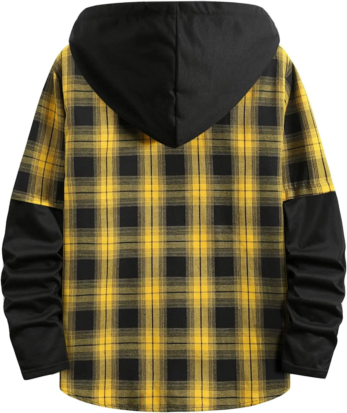 LCMTWX Mens Plaid Flannel Jacket Plaid Print Lapel Button Down Pocket Long Sleeve Shirt Patchwork Jacket Thickened ​Coat