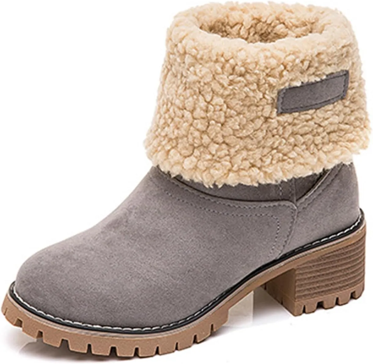 LELEBEAR Libiyi Boots, Libiyi Seniors' Chunky Heel Winter Boots, Libiyi Women's Chunky Heel Round Toe Snow Boots for Seniors