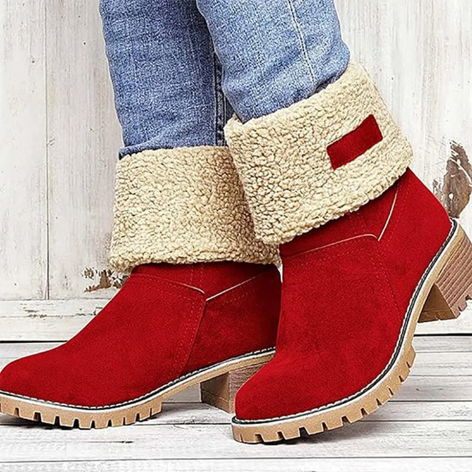 LELEBEAR Libiyi Boots, Libiyi Seniors' Chunky Heel Winter Boots, Libiyi Women's Chunky Heel Round Toe Snow Boots for Seniors