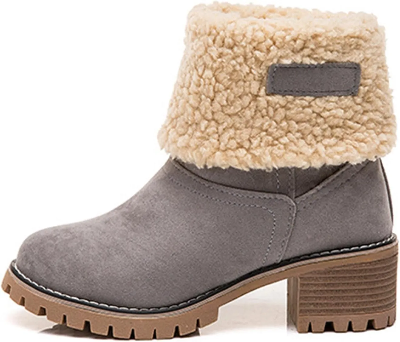 LELEBEAR Libiyi Boots, Libiyi Seniors' Chunky Heel Winter Boots, Libiyi Women's Chunky Heel Round Toe Snow Boots for Seniors