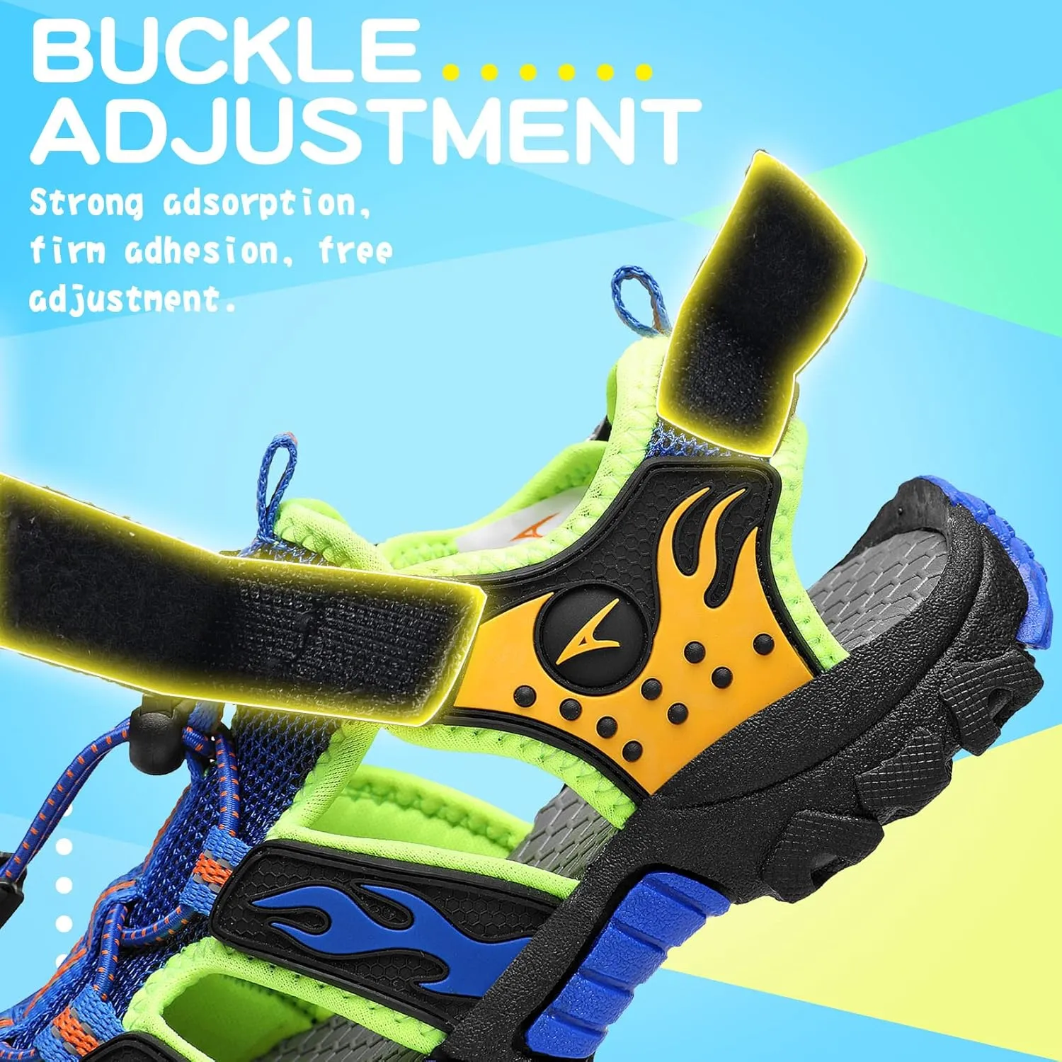 Littleplum Boys Sandals Closed Toe Sport Sandals Summer Shoes for Kids Walking Hiking Athletic Outdoor