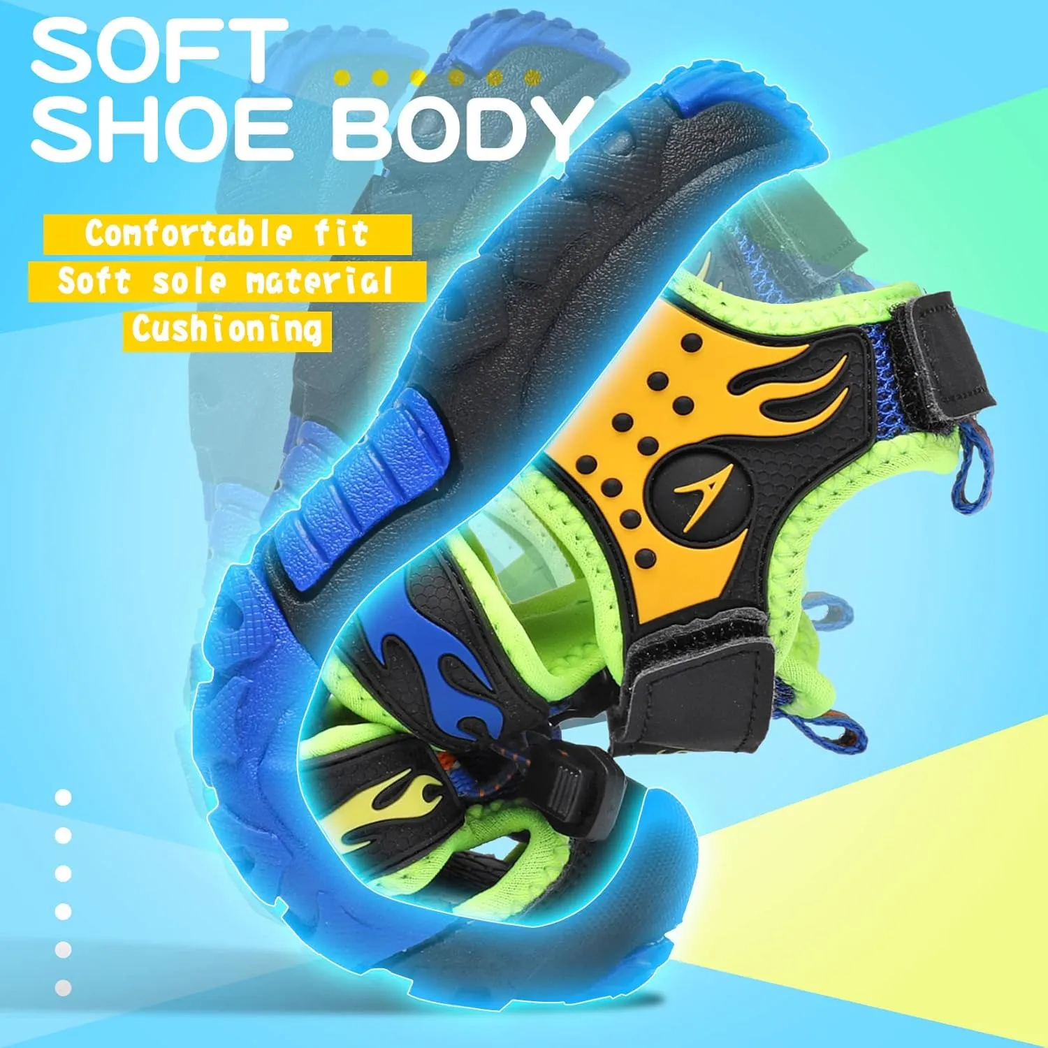 Littleplum Boys Sandals Closed Toe Sport Sandals Summer Shoes for Kids Walking Hiking Athletic Outdoor