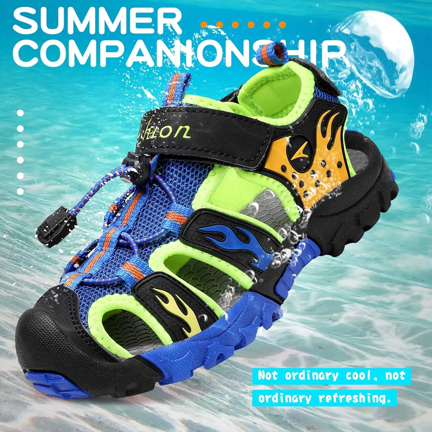 Littleplum Boys Sandals Closed Toe Sport Sandals Summer Shoes for Kids Walking Hiking Athletic Outdoor