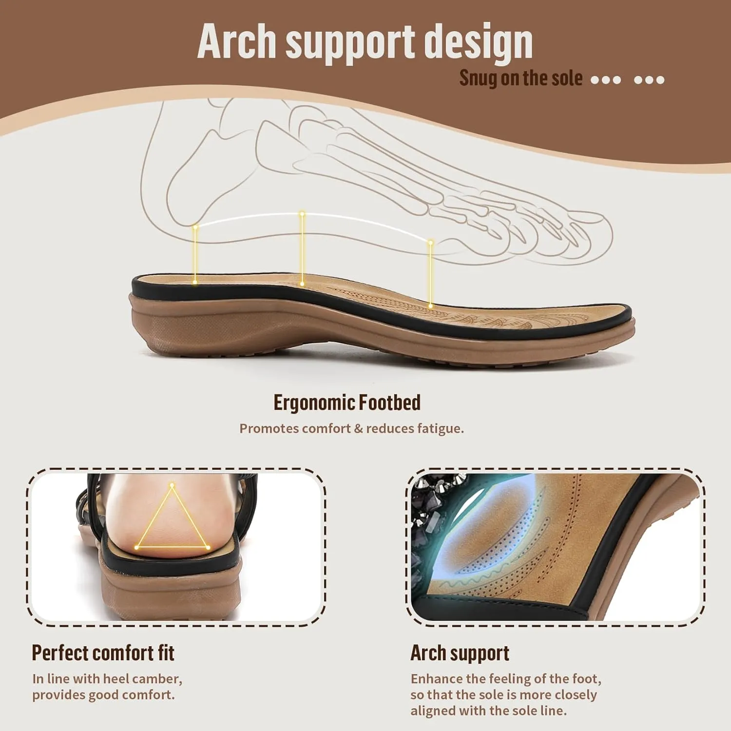 Littleplum Sandals Women Flat Dressy Sandal Summer Comfortable Slip-on Casual Beach Shoes Dress Bohemian Ankle Elastic Flats Sandals