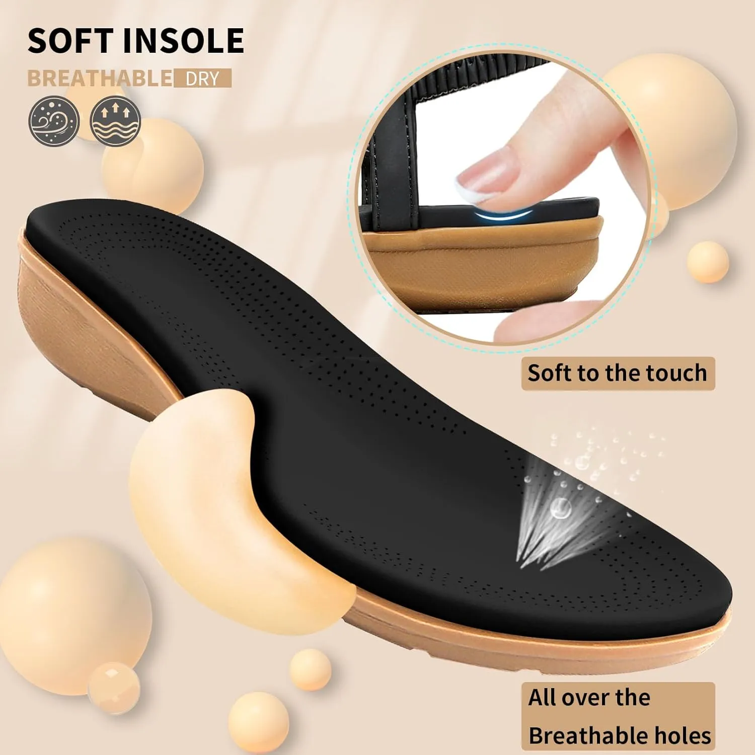 Littleplum Womens Sandals Arch Support Slingback Rhinestone Dressy Sandals Comfort Summer Shoes Ankle Strap Elastic Flats for Beach Walking
