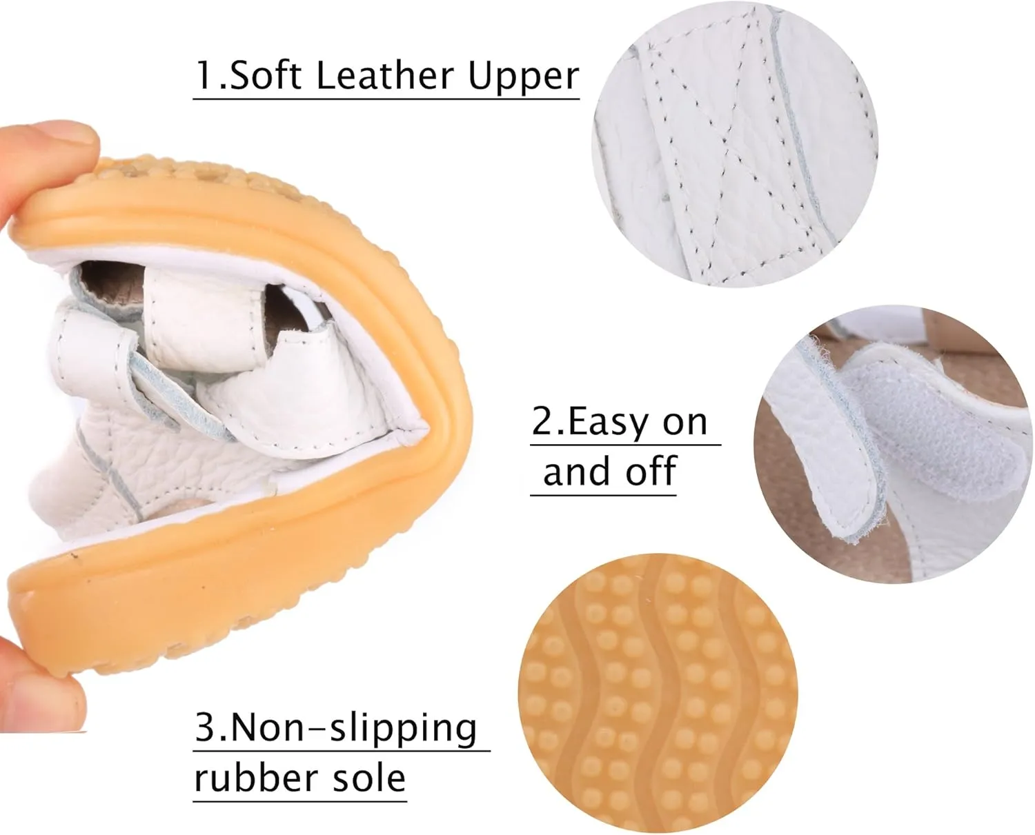 LONSOEN Girl's Genuine Leather Sandals Closed-toe Princess Dress Sandal Shoes