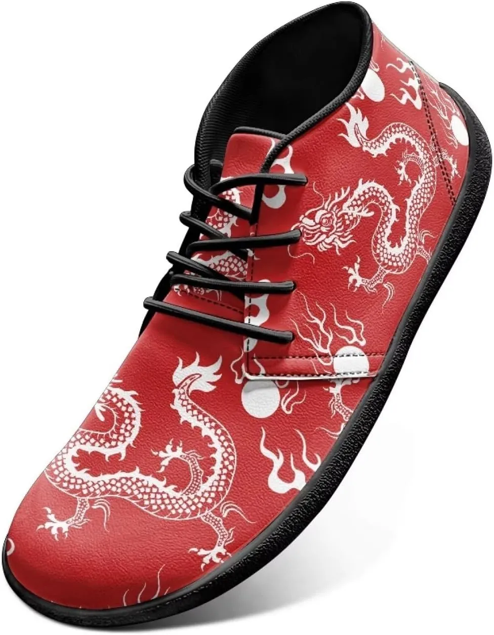 Low Top Shoes for Men PU Leather Barefoot Shoes Wide Toe Walking Shoes Zero Drop Non Slip Csual Sports Sneakers US 5-14