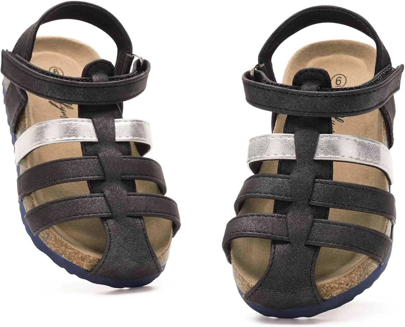 Luffymomo Girls Summer Sandals,Closed Toe Slides Outdoor/Indoor Shoes for Toddler/Little Kid