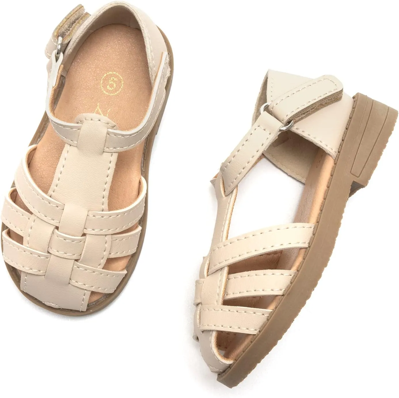 Luffymomo Girls Summer Sandals,Closed Toe Slides Outdoor/Indoor Shoes for Toddler/Little Kid