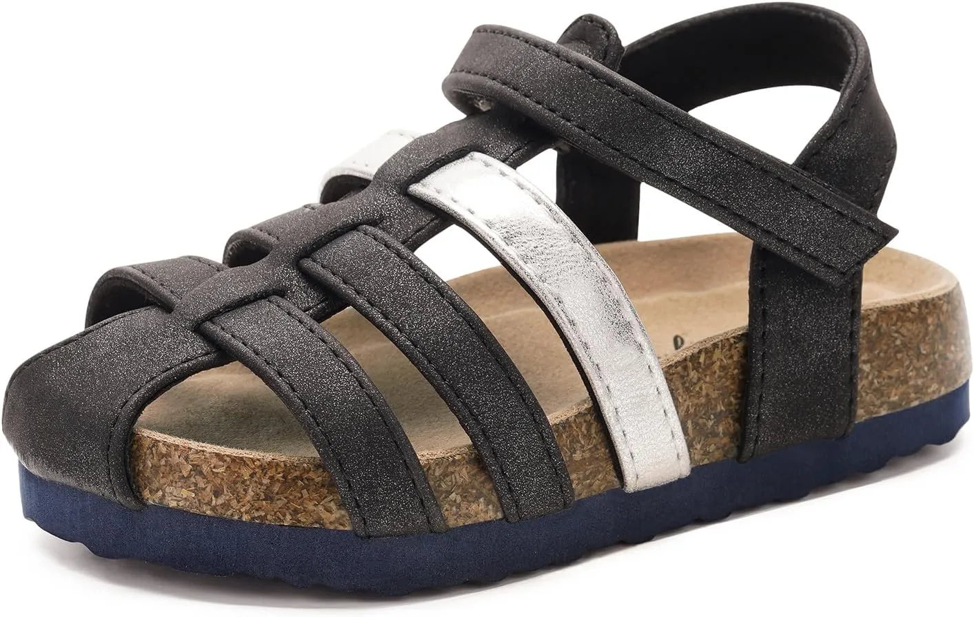 Luffymomo Girls Summer Sandals,Closed Toe Slides Outdoor/Indoor Shoes for Toddler/Little Kid