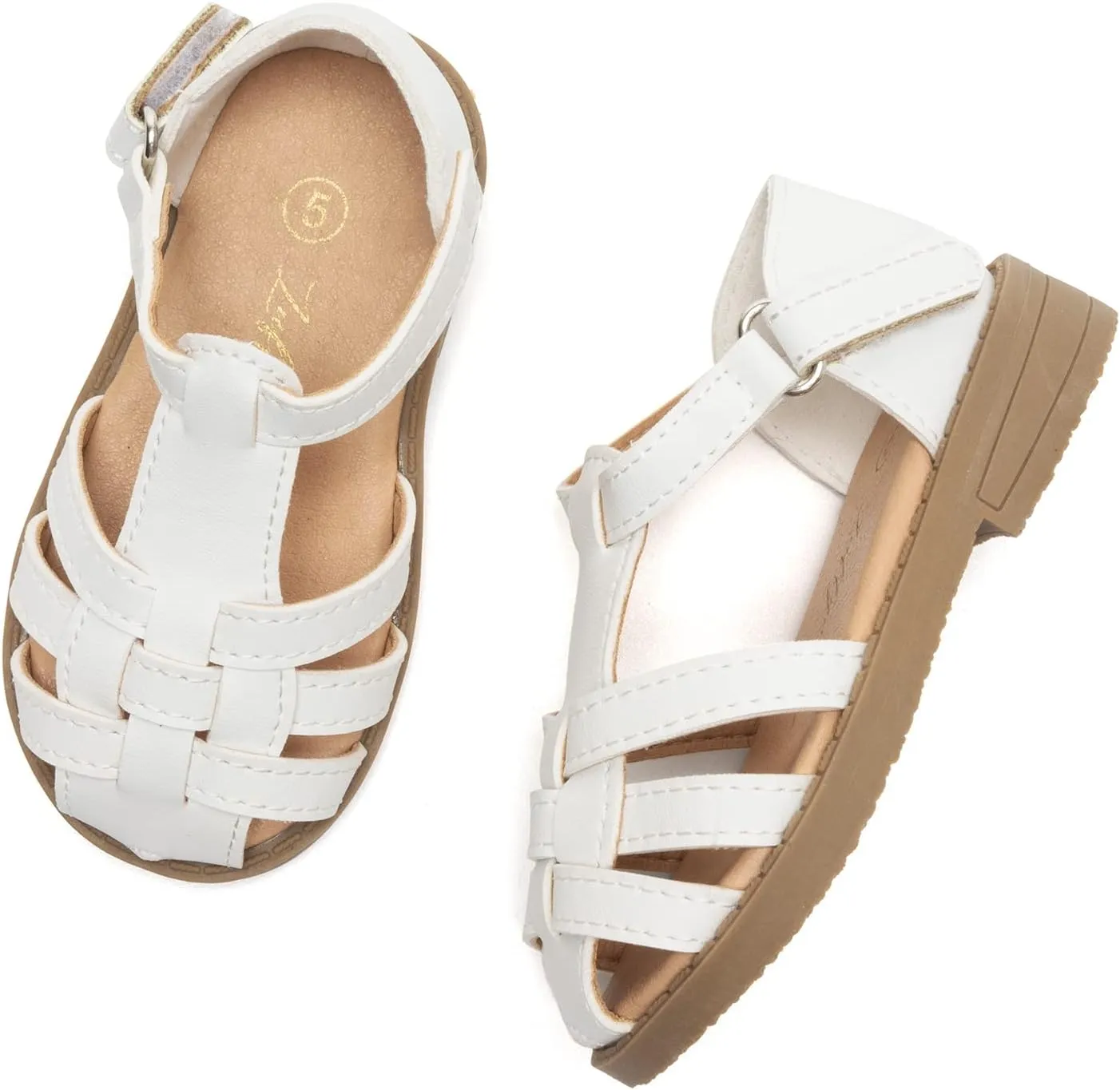 Luffymomo Girls Summer Sandals,Closed Toe Slides Outdoor/Indoor Shoes for Toddler/Little Kid
