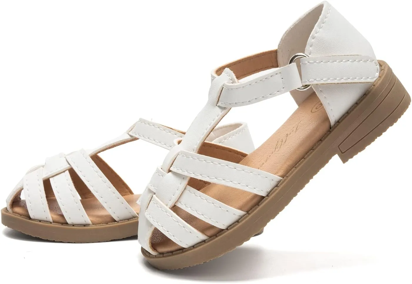 Luffymomo Girls Summer Sandals,Closed Toe Slides Outdoor/Indoor Shoes for Toddler/Little Kid
