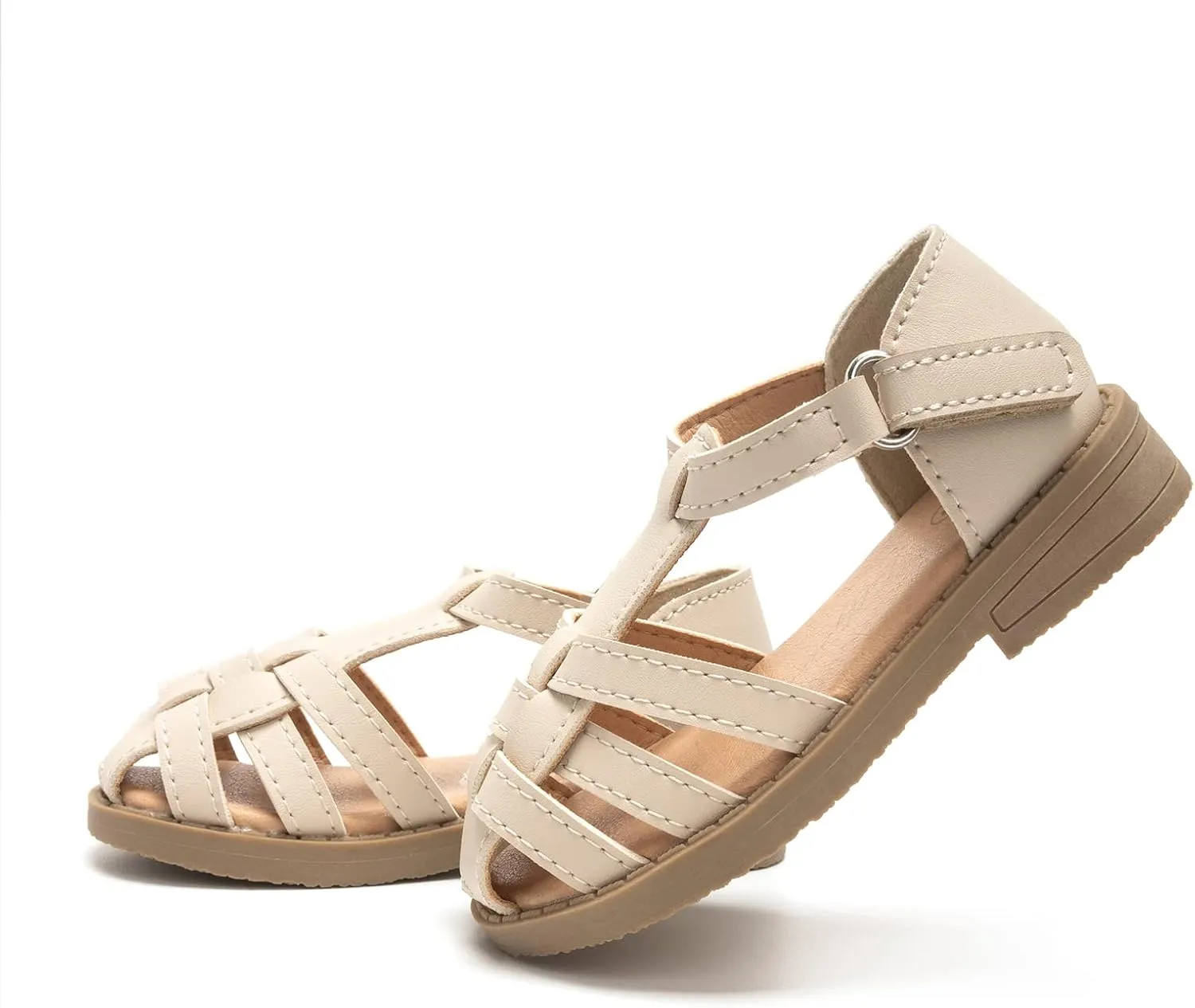 Luffymomo Girls Summer Sandals,Closed Toe Slides Outdoor/Indoor Shoes for Toddler/Little Kid