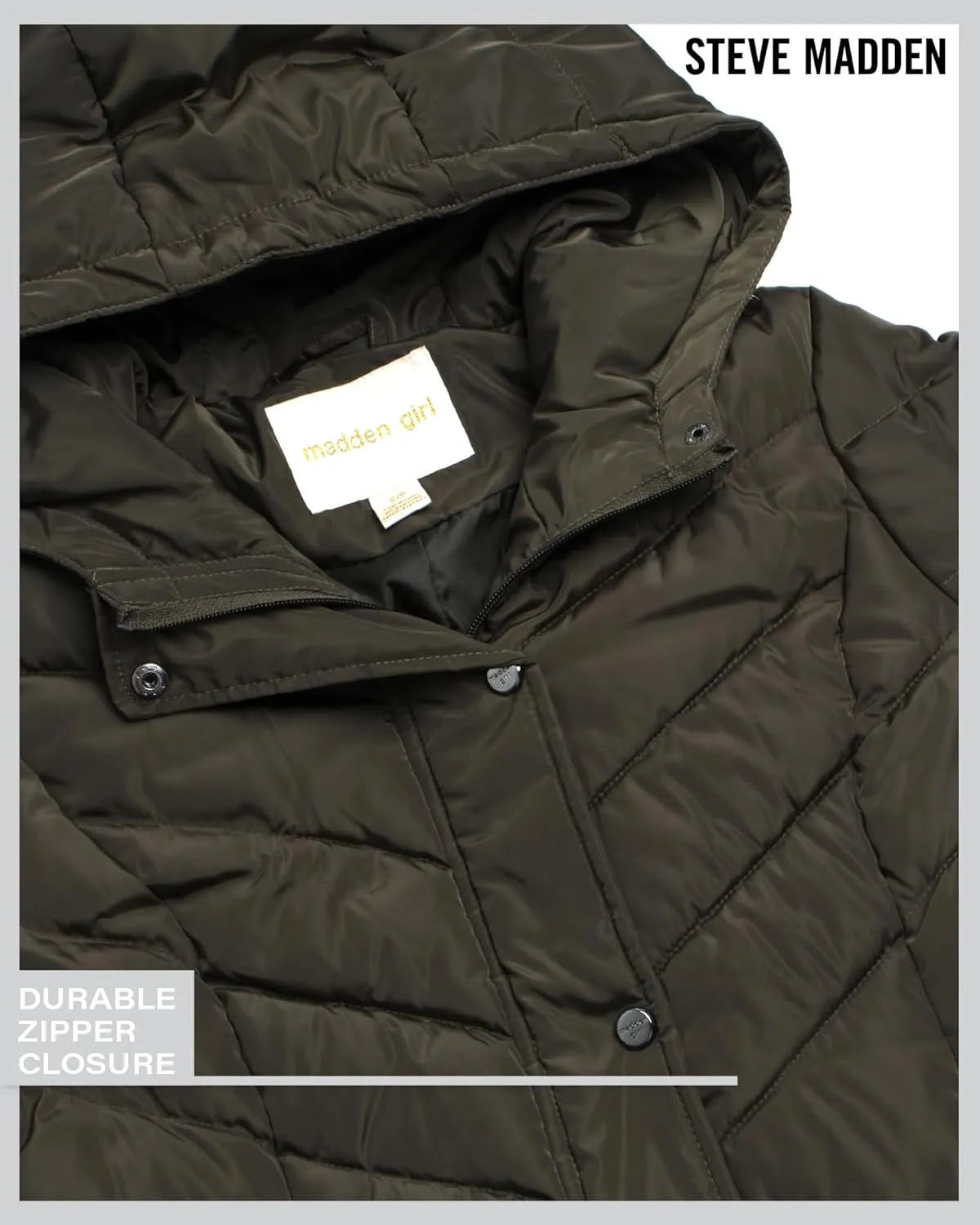 Madden Girl Women's Maxi Puffer Jacket - Long Quilted Puffer Coat (Sizes: S-3X)