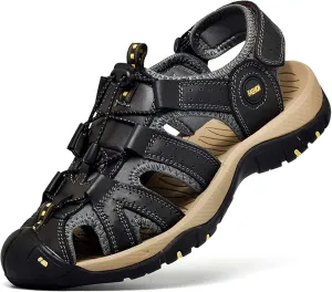 Men's Closed Toe Sport Sandals Summer Waterproof Walking Sandals Quick Dry Water Sandals Lightweight Beach Swimming Fisherman Shoes-5-14 US Size