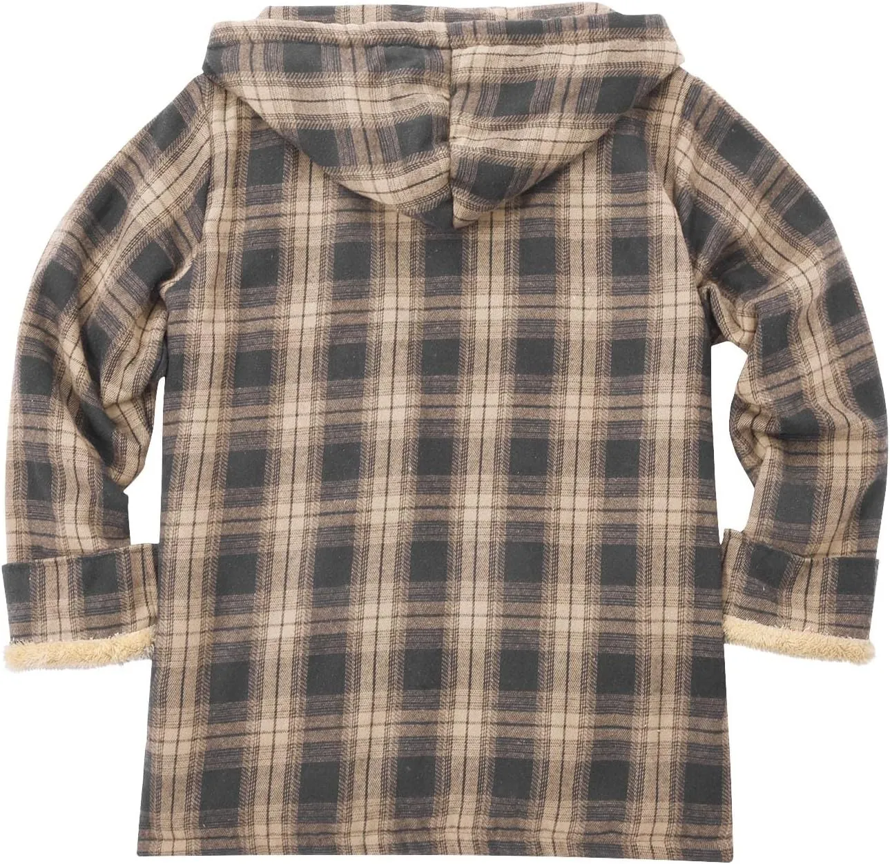 Men's Flannel Jackets Sweater Sweater Button Color with Plush Block Turtleneck Men's Soft Warm Coat for Men with