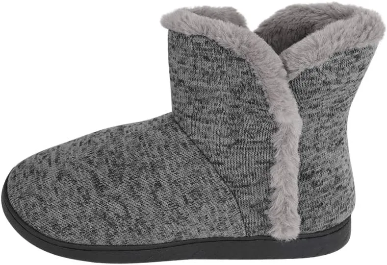 Men's Fluffy Plush Slippers Teen Boys Winter Thermal Knitted Bedroom House Booties Indoor Outdoor Anti-Slip Ankle Boots Footwear Pull on Shoes