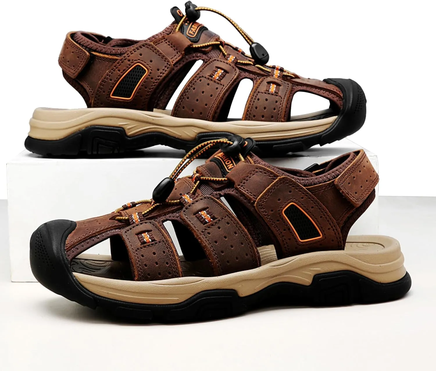 Mens Sandals Athletic Hiking Sandals Closed Toe Anti Slip Outdoor Waterproof Walking Water Shoes