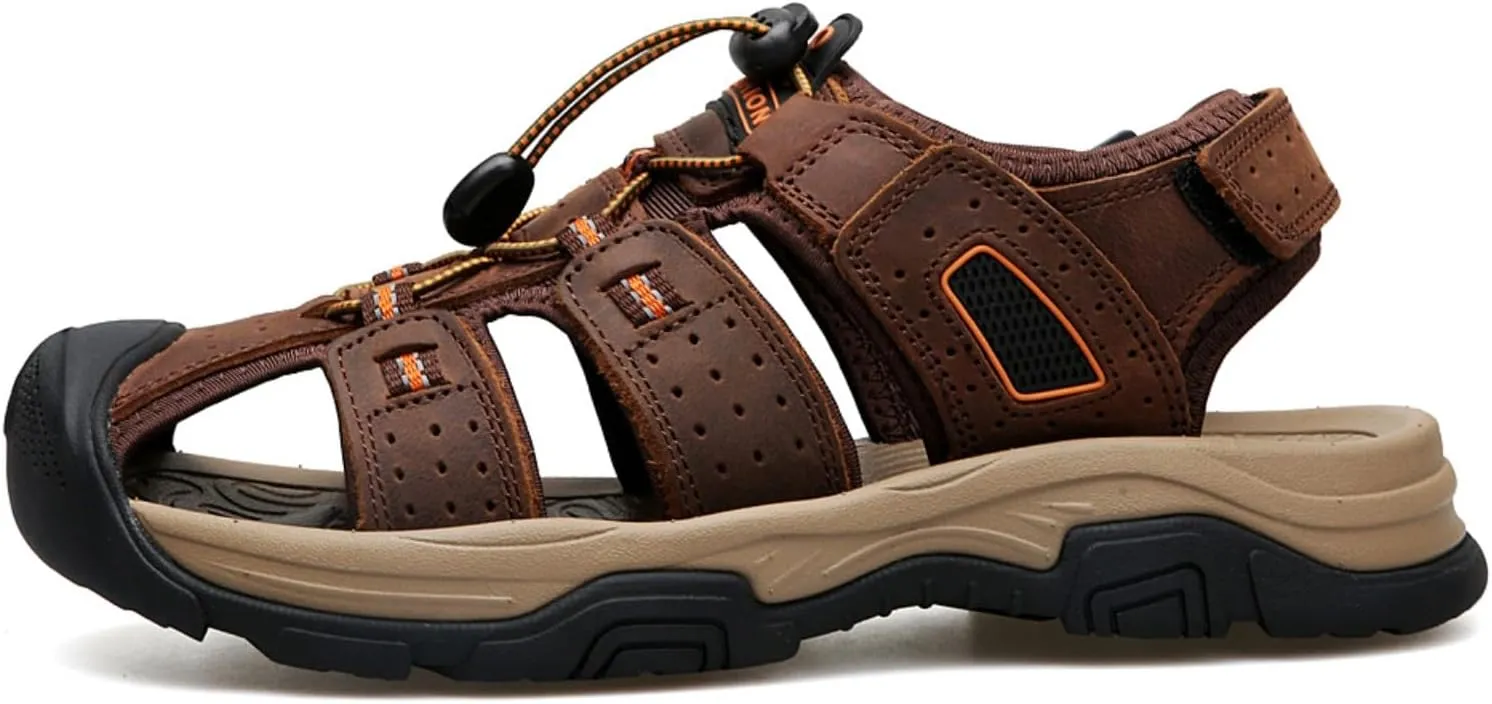 Mens Sandals Athletic Hiking Sandals Closed Toe Anti Slip Outdoor Waterproof Walking Water Shoes