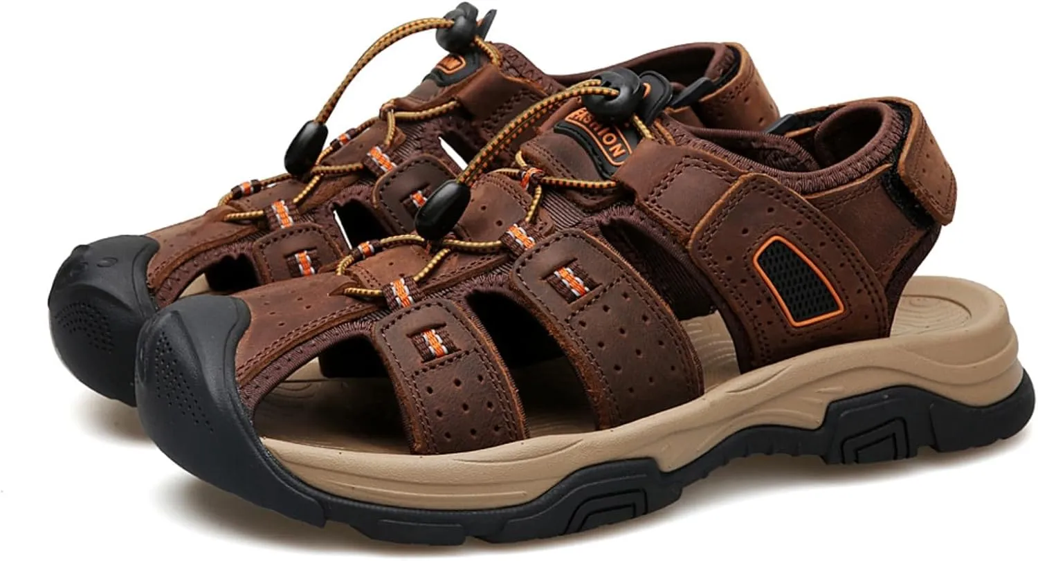 Mens Sandals Athletic Hiking Sandals Closed Toe Anti Slip Outdoor Waterproof Walking Water Shoes