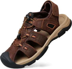 Mens Sandals Athletic Hiking Sandals Closed Toe Anti Slip Outdoor Waterproof Walking Water Shoes