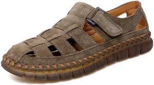 Men's Sandals Outdoor Leather Sandals Hiking Waterproof Athletic Fisherman Water Shoes