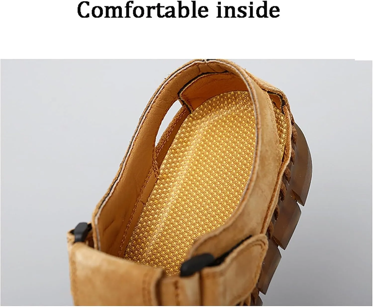 Men's Sandals Outdoor Leather Sandals Hiking Waterproof Athletic Fisherman Water Shoes
