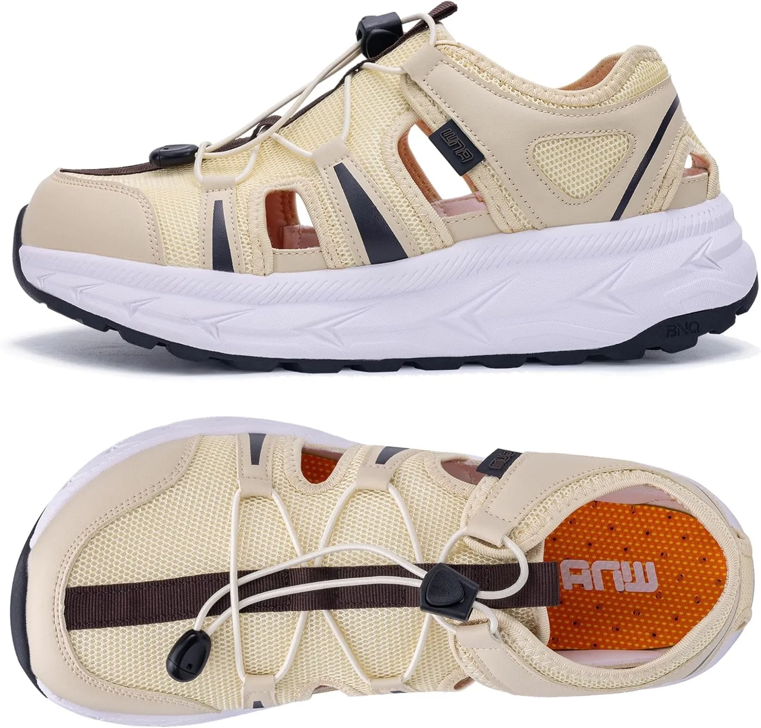 Mens Summer Hiking Sandals Closed Toe Wide Width Walking Water Shoes Comfortable Recovery Fisherman Sport Sandals