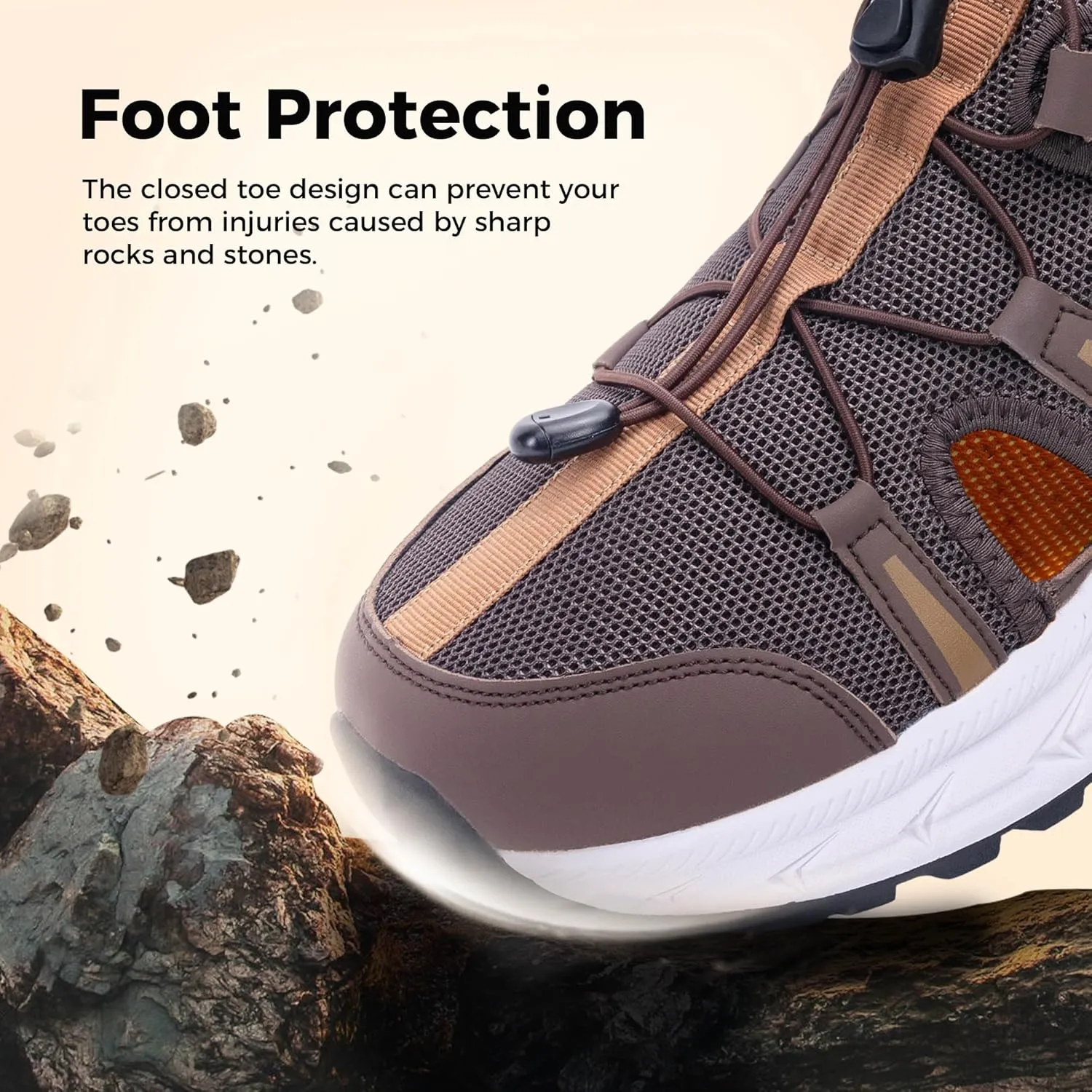 Mens Summer Hiking Sandals Closed Toe Wide Width Walking Water Shoes Comfortable Recovery Fisherman Sport Sandals