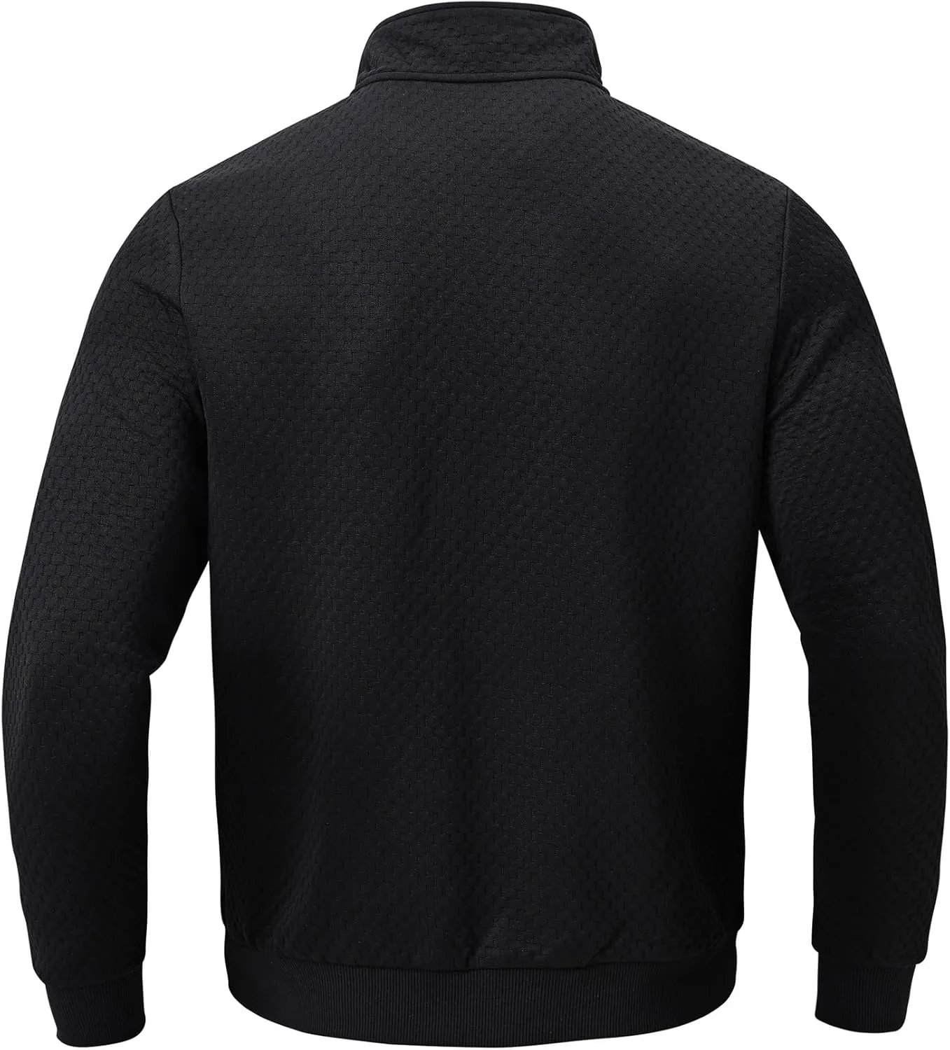 Men's Sweatshirt Quilted Mens Sweater Quarter Button Pullover Sweater Knit Long Sleeve Stand Collar Warm Lightweight