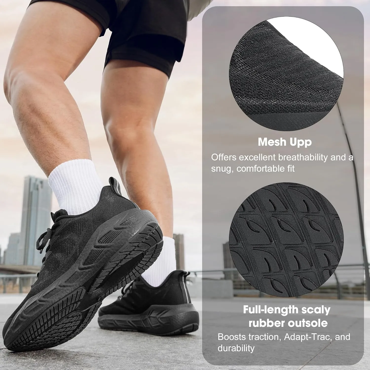 Men's Walking Running Tennis Shoes Comfortable Breathable Lightweight Cushioning Non-Slip Fashion Sneakers for Athletic Gym Workout