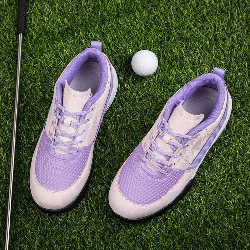 Mens Waterproof Golf Shoes Casual Walking Gym Sports Trainers Lace Up Spikless Golfing Shoes