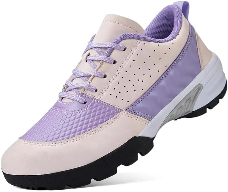 Mens Waterproof Golf Shoes Casual Walking Gym Sports Trainers Lace Up Spikless Golfing Shoes