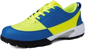Mens Waterproof Golf Shoes Casual Walking Gym Sports Trainers Lace Up Spikless Golfing Shoes