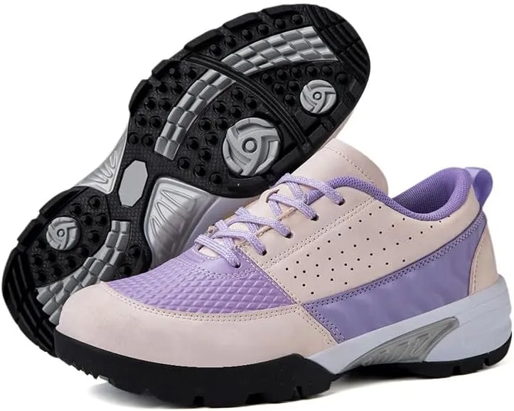 Mens Waterproof Golf Shoes Casual Walking Gym Sports Trainers Lace Up Spikless Golfing Shoes