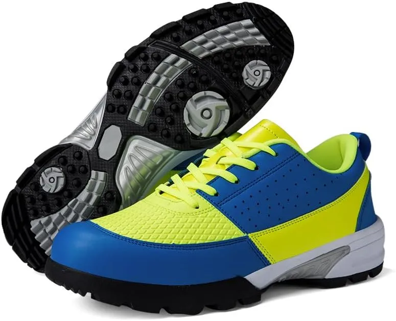 Mens Waterproof Golf Shoes Casual Walking Gym Sports Trainers Lace Up Spikless Golfing Shoes