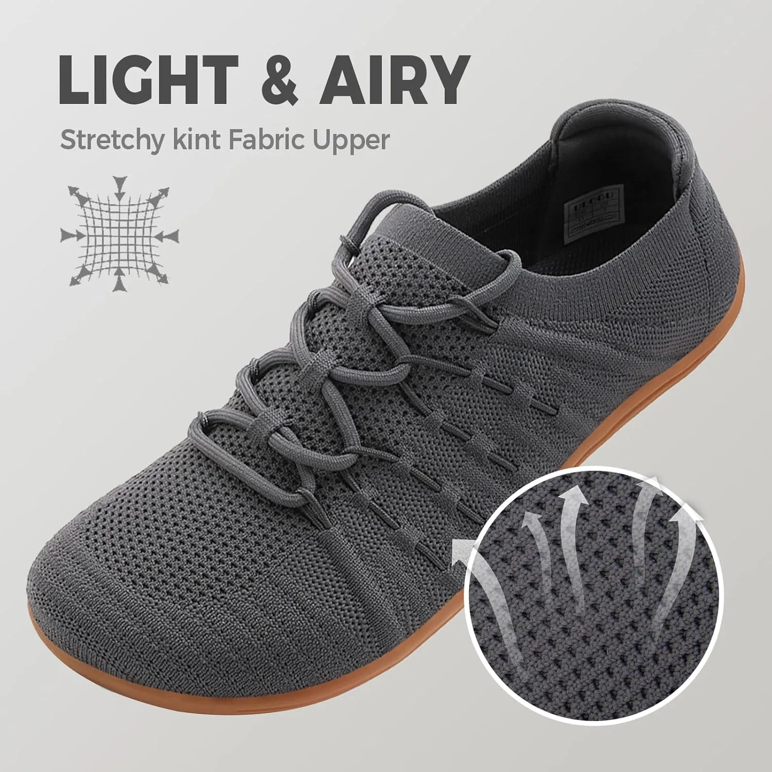 Mens Wide Toe Box Barefoot Shoes Mesh Breathable Zero Drop Minimalist Summer Walking Sneakers Zapatos Casuales para Hombre