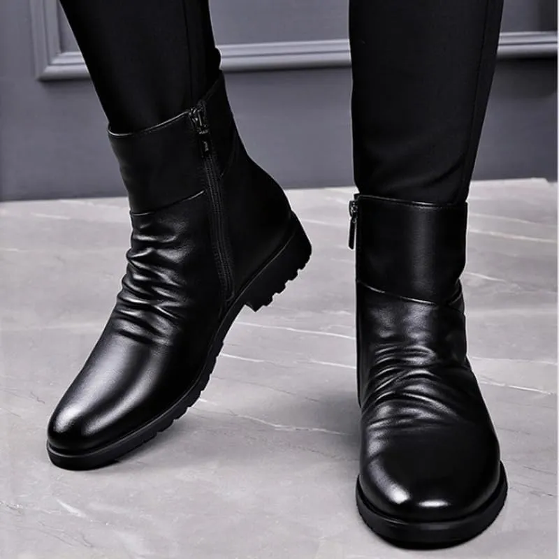 Men's Winter Thermal Boots Waterproof Nylon Upper with Thinsulate Insulation and Anti-Ice Traction Lug Sole