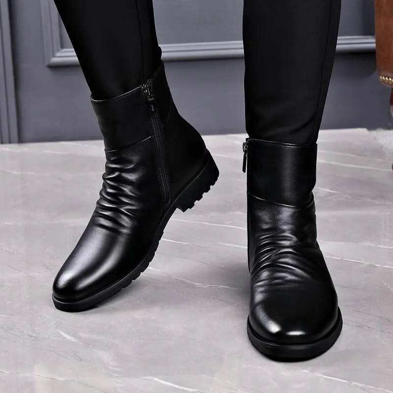 Men's Winter Thermal Boots Waterproof Nylon Upper with Thinsulate Insulation and Anti-Ice Traction Lug Sole