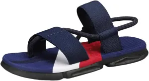 Men's Woven Breathable Sandals, Round Toe Slip-on Flat Closed Toe Casual Sandals, Men's Beachwear Shoes