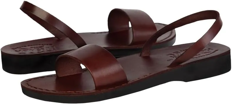 Men/Women Biblical Jesus Leather Sandals/Slides from Jerusalem (Blessed Mother Mary Style)