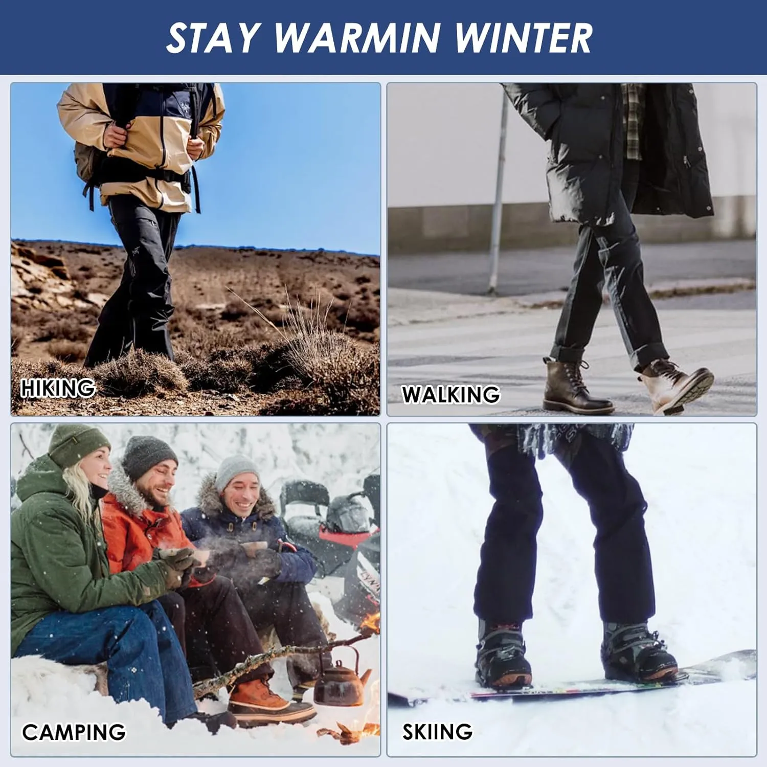 Merino Wool Super Thick Thermal Warm Winter Hiking Boot Socks for Men - Soft Crew Cozy Socks for Cold Weather