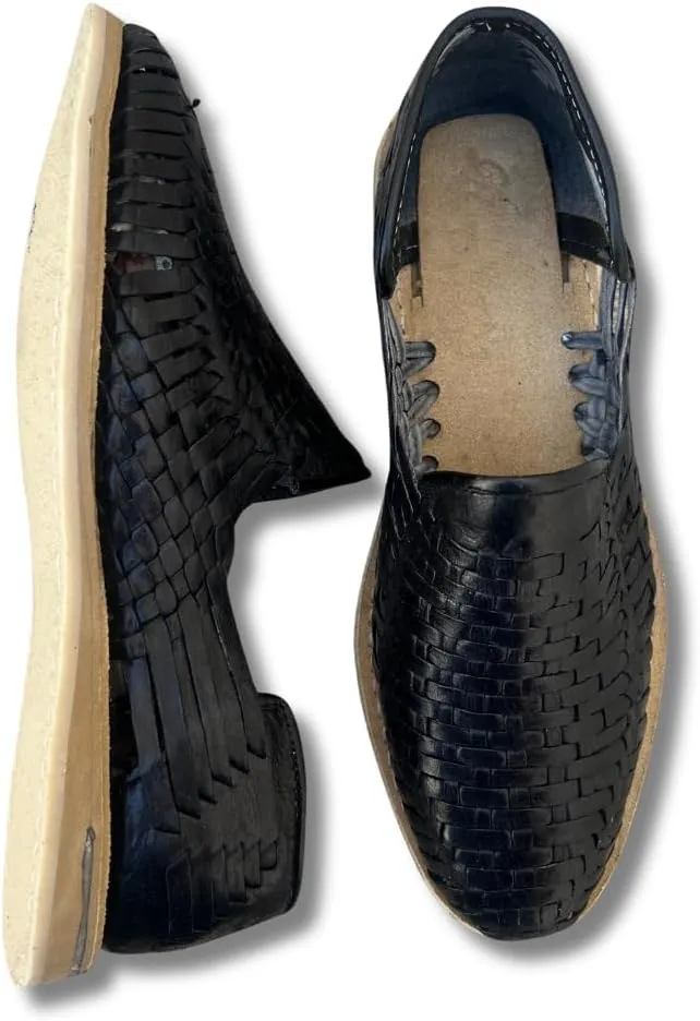 Mexico en la Piel Men’s Handmade Leather Huarache Sandals – Slip-On, Comfortable, Breathable, Available in Tan, Black, and Reddish – Sizes 8US to 13US